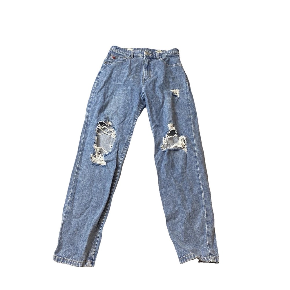 Kids Made Here Womens High Waisted Jeans Distressed Made in Peru 25 Straight Leg